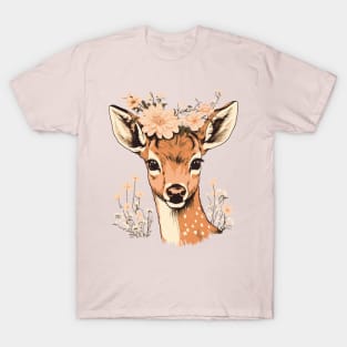 Deer and flowers T-Shirt